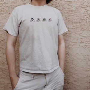 embroidered bicycle t-shirt